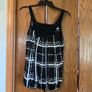 Black and white blouse top